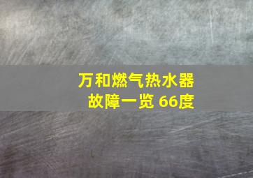 万和燃气热水器故障一览 66度